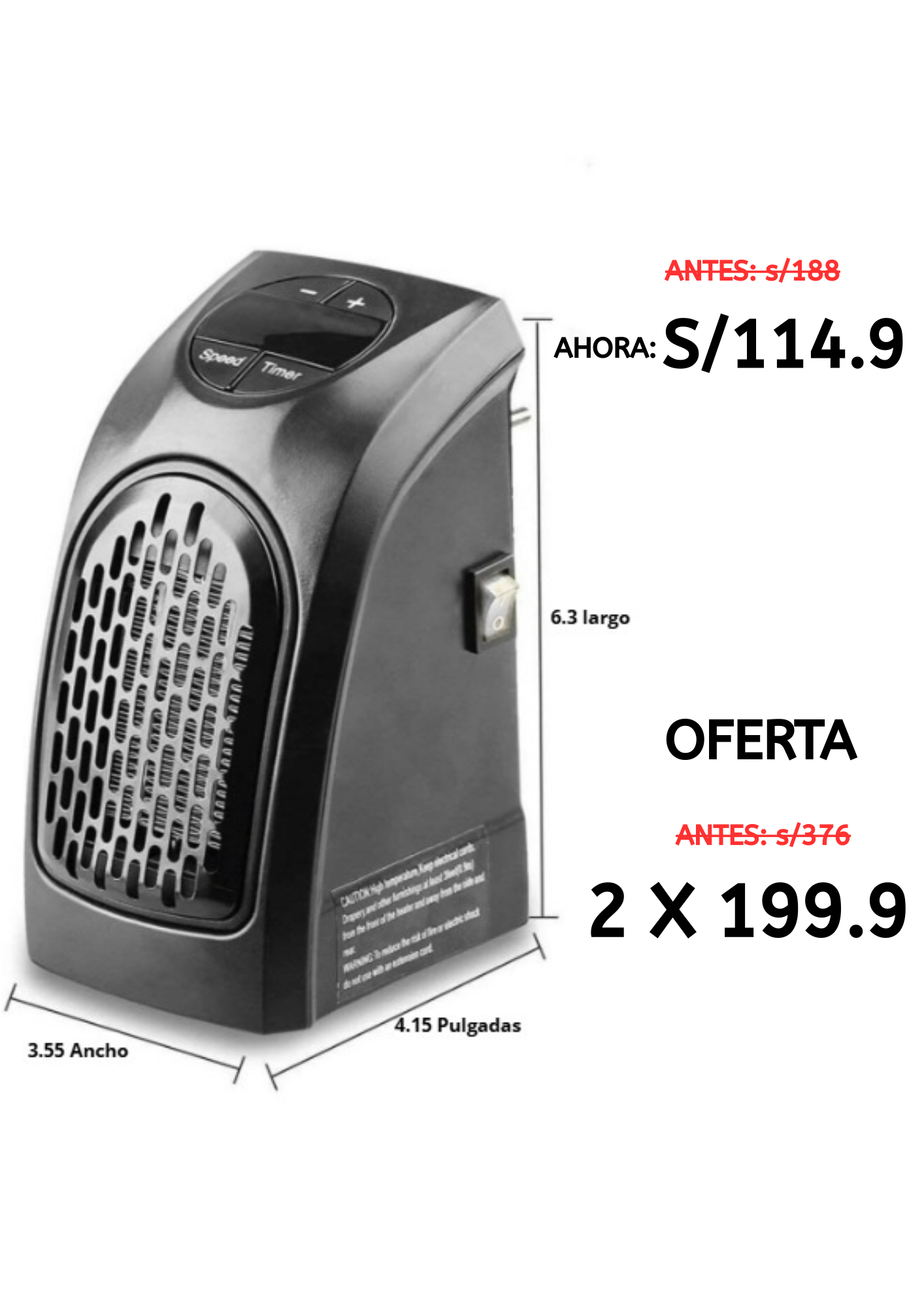 CALEFACTOR ELECTRICO PORTATIL