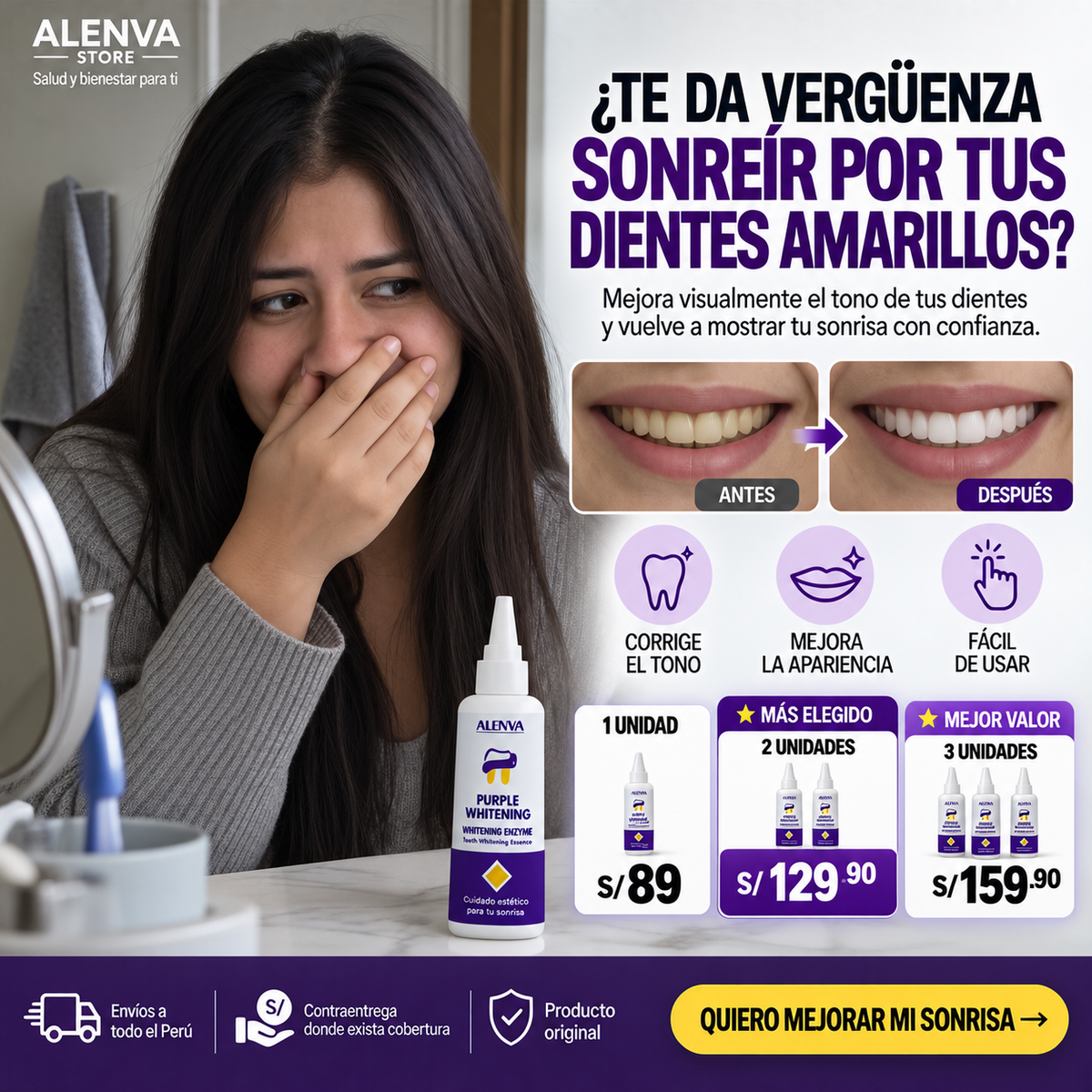 ALICEVA CREMA DENTAL - Elimina manchas amarillas
