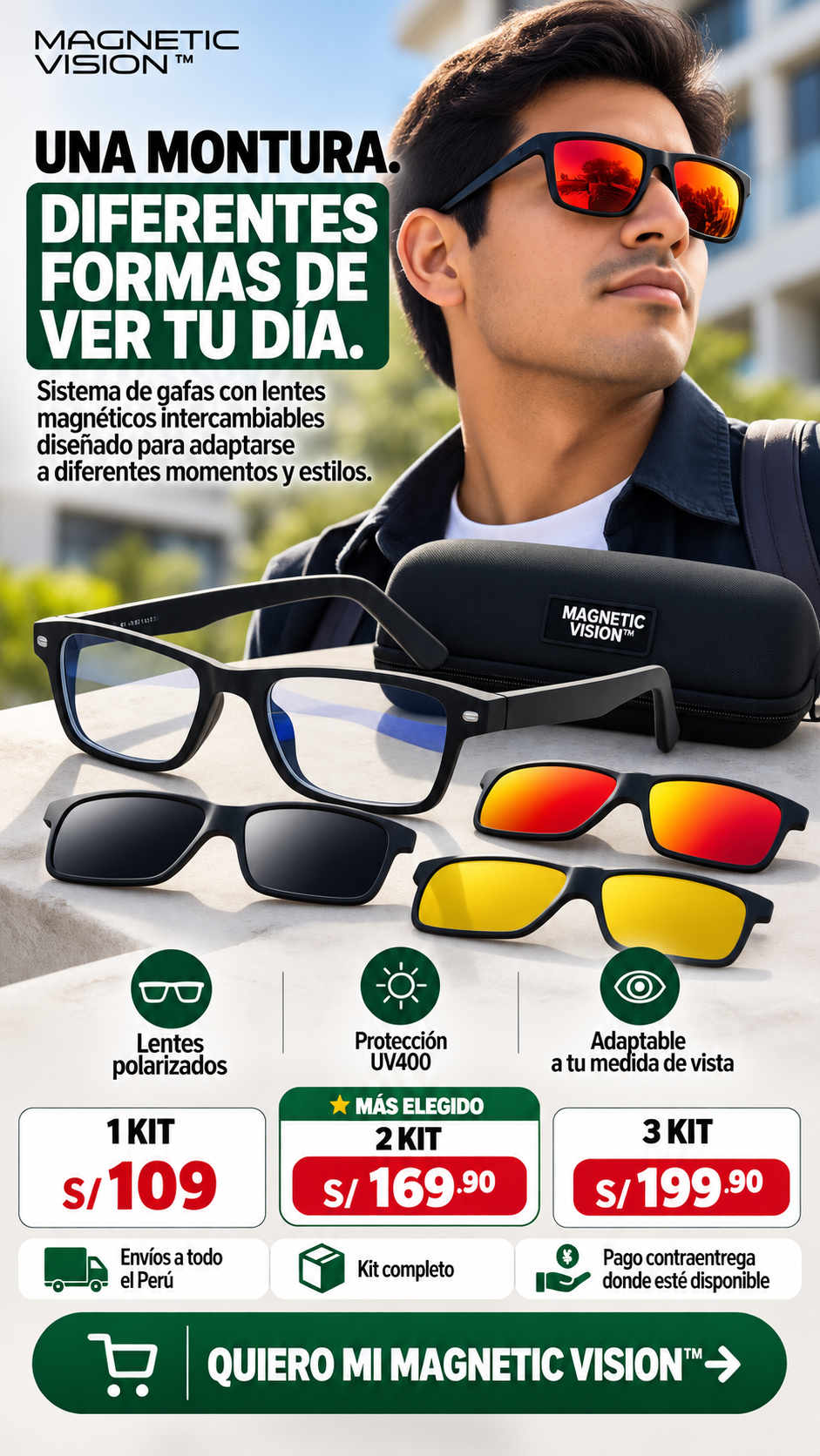 MAGNETIC VISION™ — Kit de Gafas Multifunción.