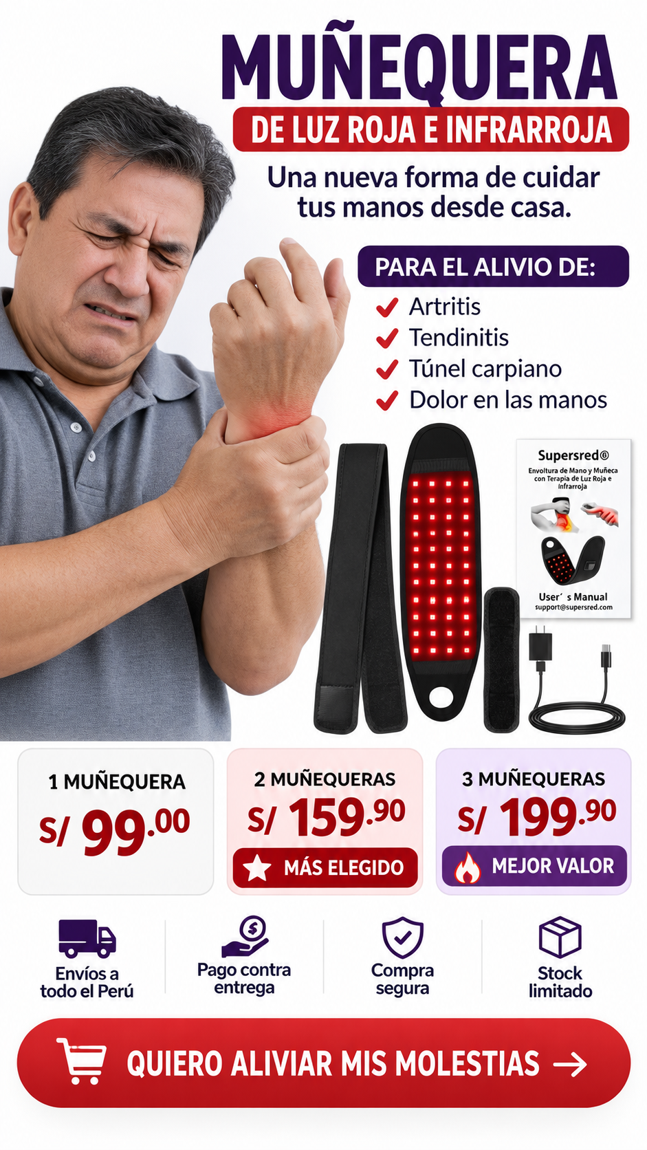 MUÑEQUERA - ALIVIA EL DOLOR DE LA ARTRITIS
