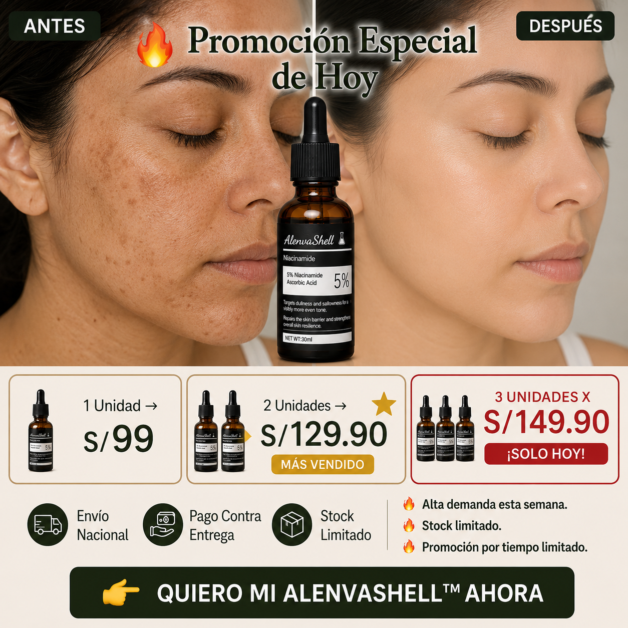 ALENVASHELL™-mejora la apariencia de manchas visibles