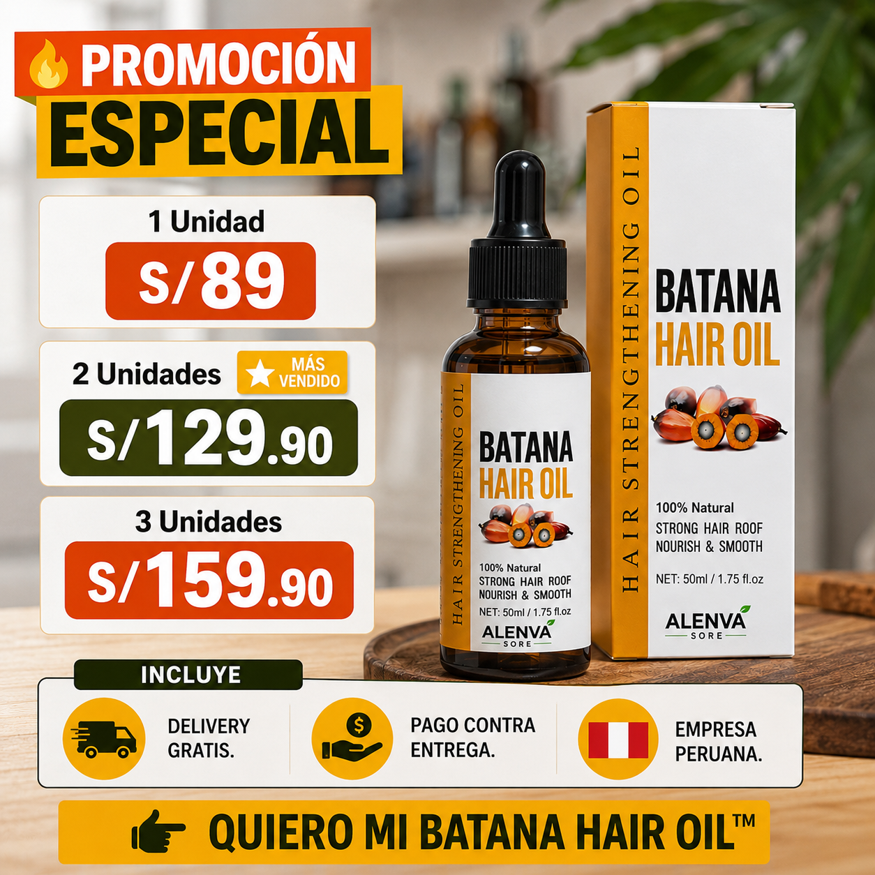 BATANA HAIR - CABELLO FUERTE Y BRILLANTE