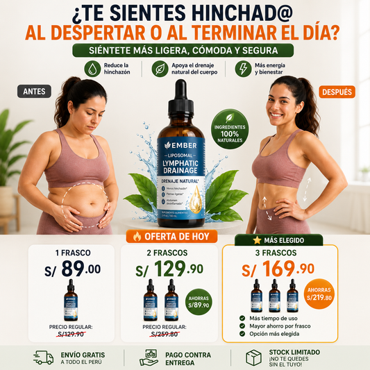 Gotas liposomales de drenaje linfatico ember