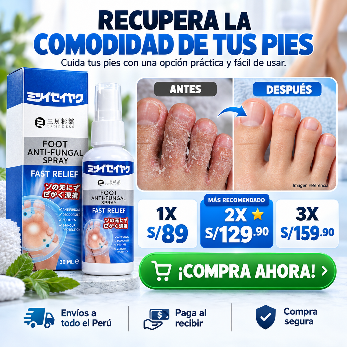 Spray Anti-Fungal® - Antihongos para Pies