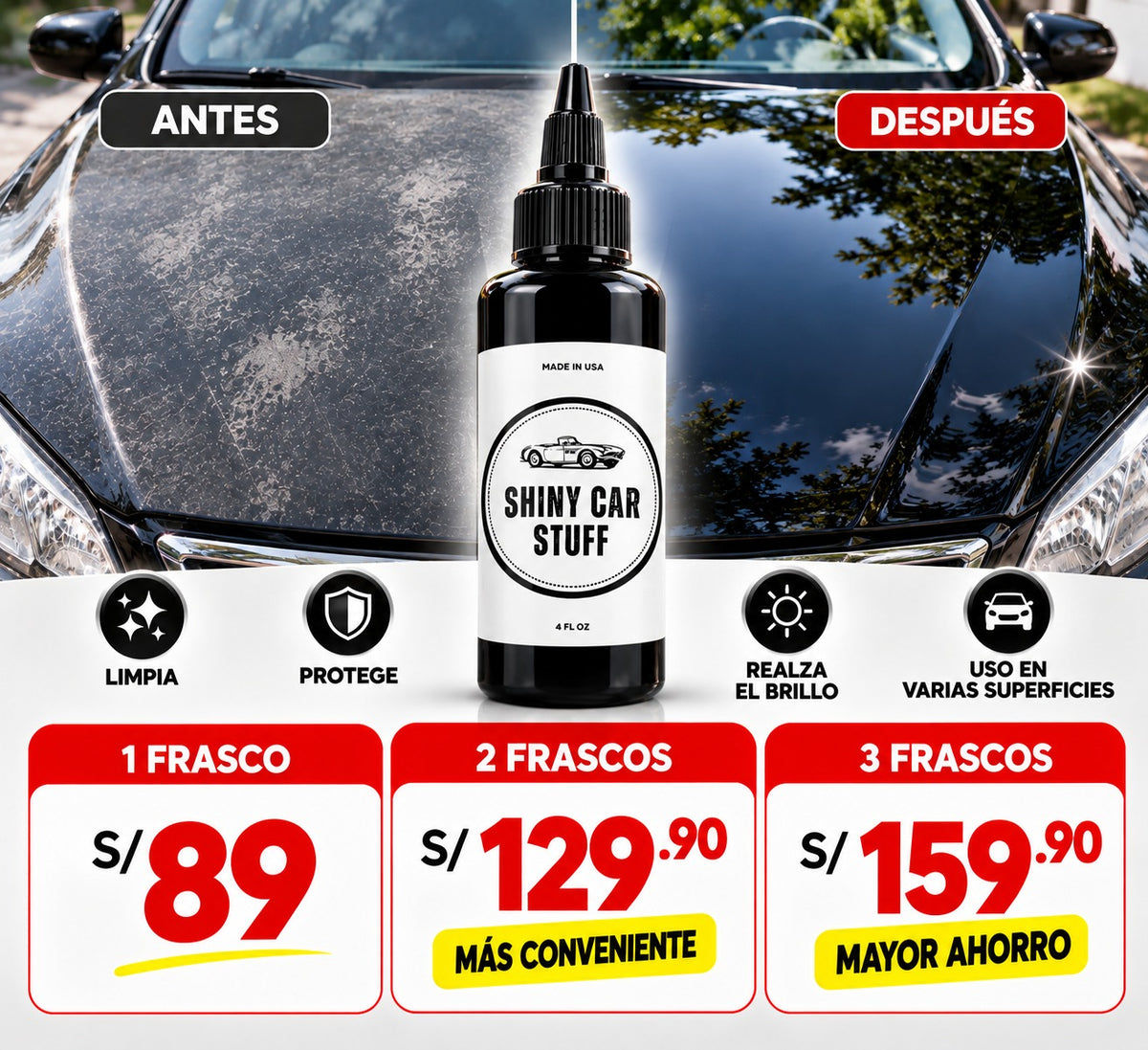 SHINY CAR STUFF® | Renovador de Pintura Opaca